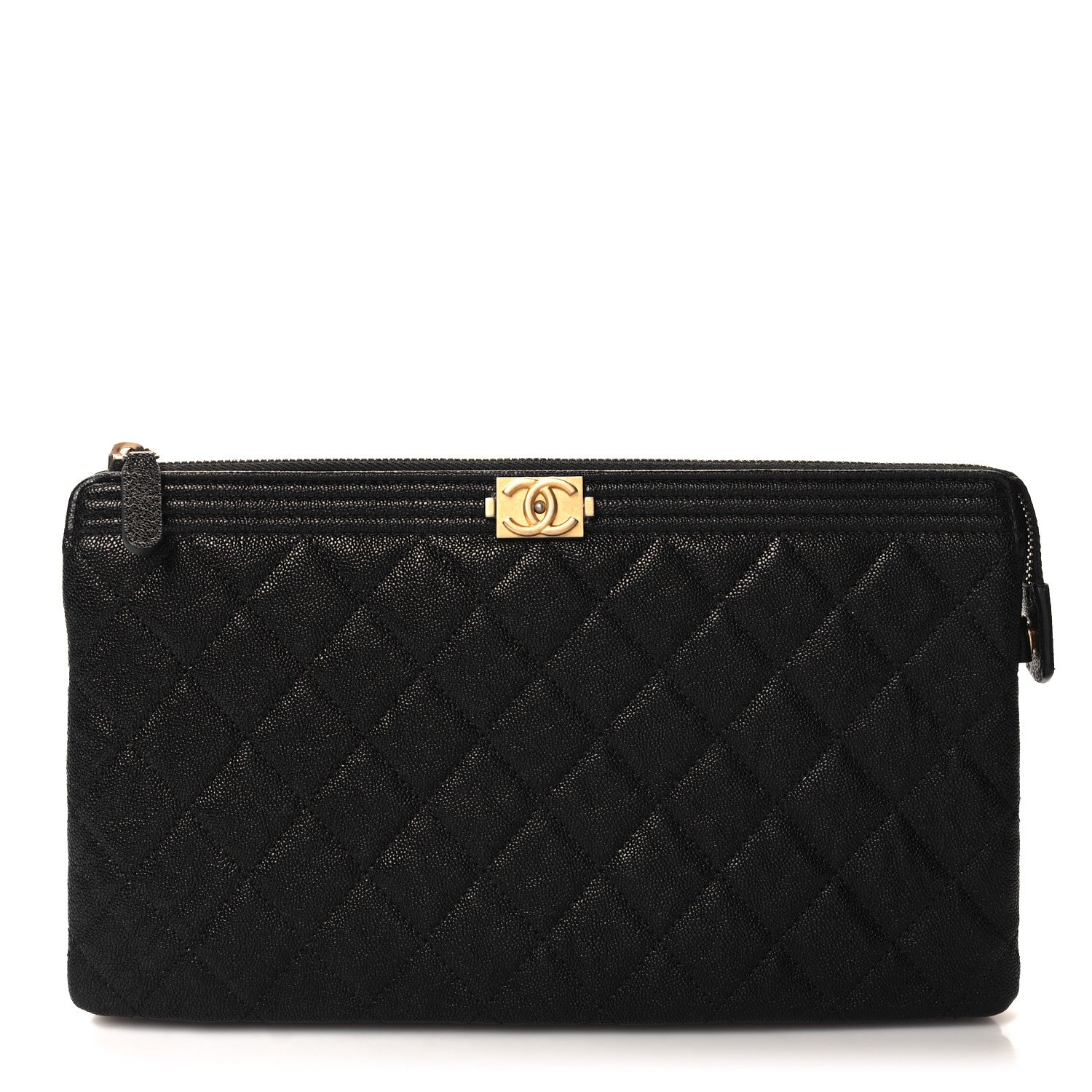 Chanel Caviar Quilted Small Zipped Boy Pouch Black 1 of 11