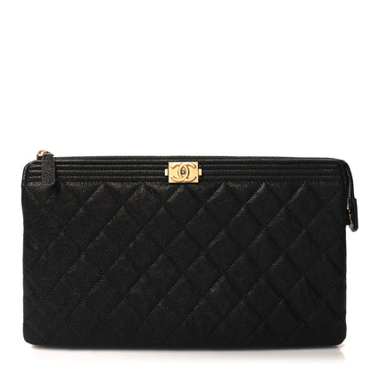 Chanel Caviar Quilted Small Zipped Boy Pouch Black 1 of 11