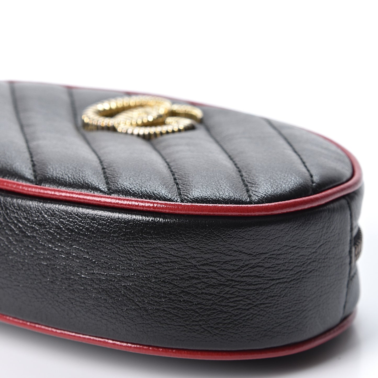 Azalea Calfskin Matelasse Diagonal Torchon GG Marmont Belt Bag 75 30 Black Romantic Cerise