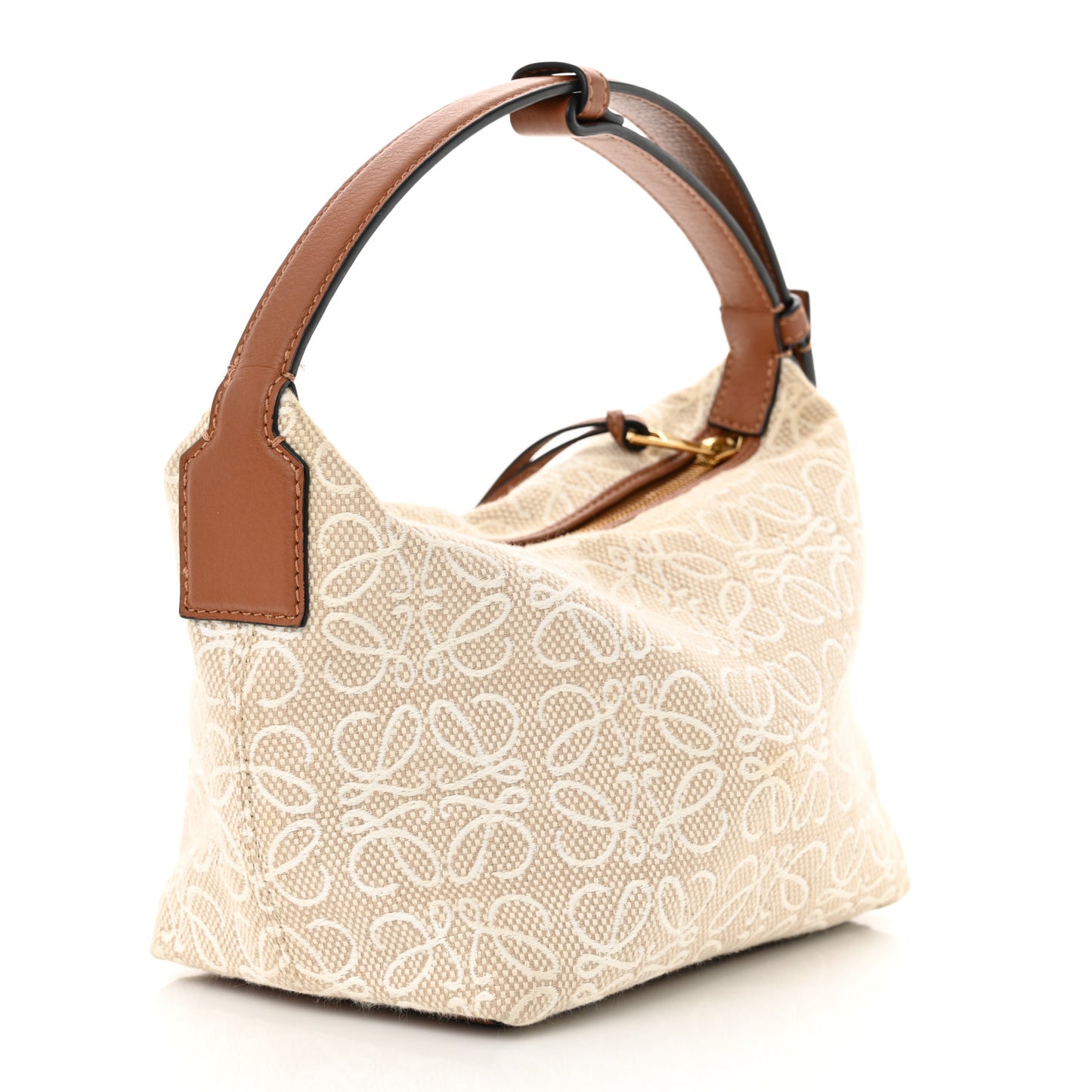Jacquard Anagram Calfskin Small Cubi Bag Ecru Tan