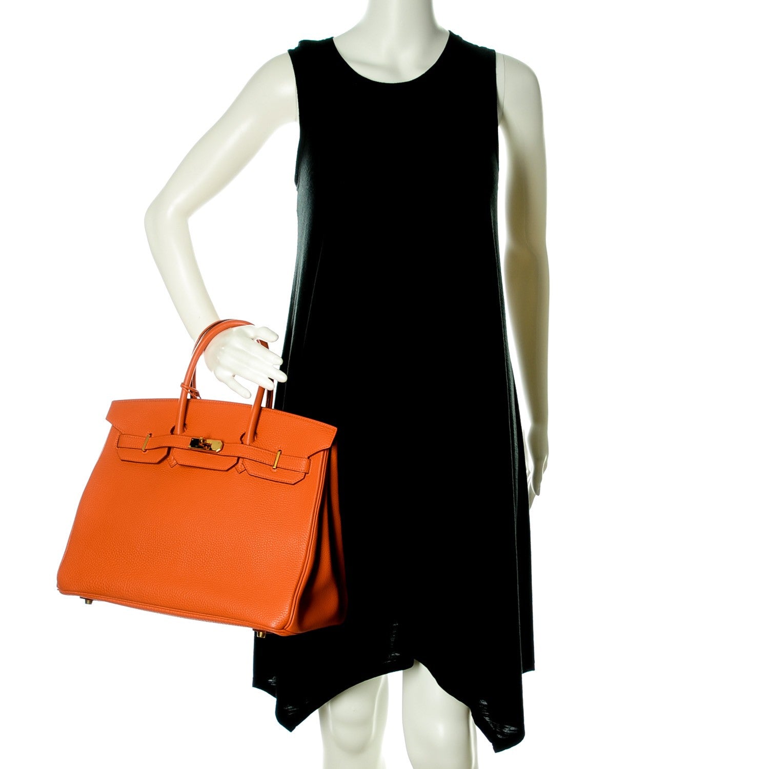 Hermes Taurillon Clemence Birkin 35 Orange 2 of 23