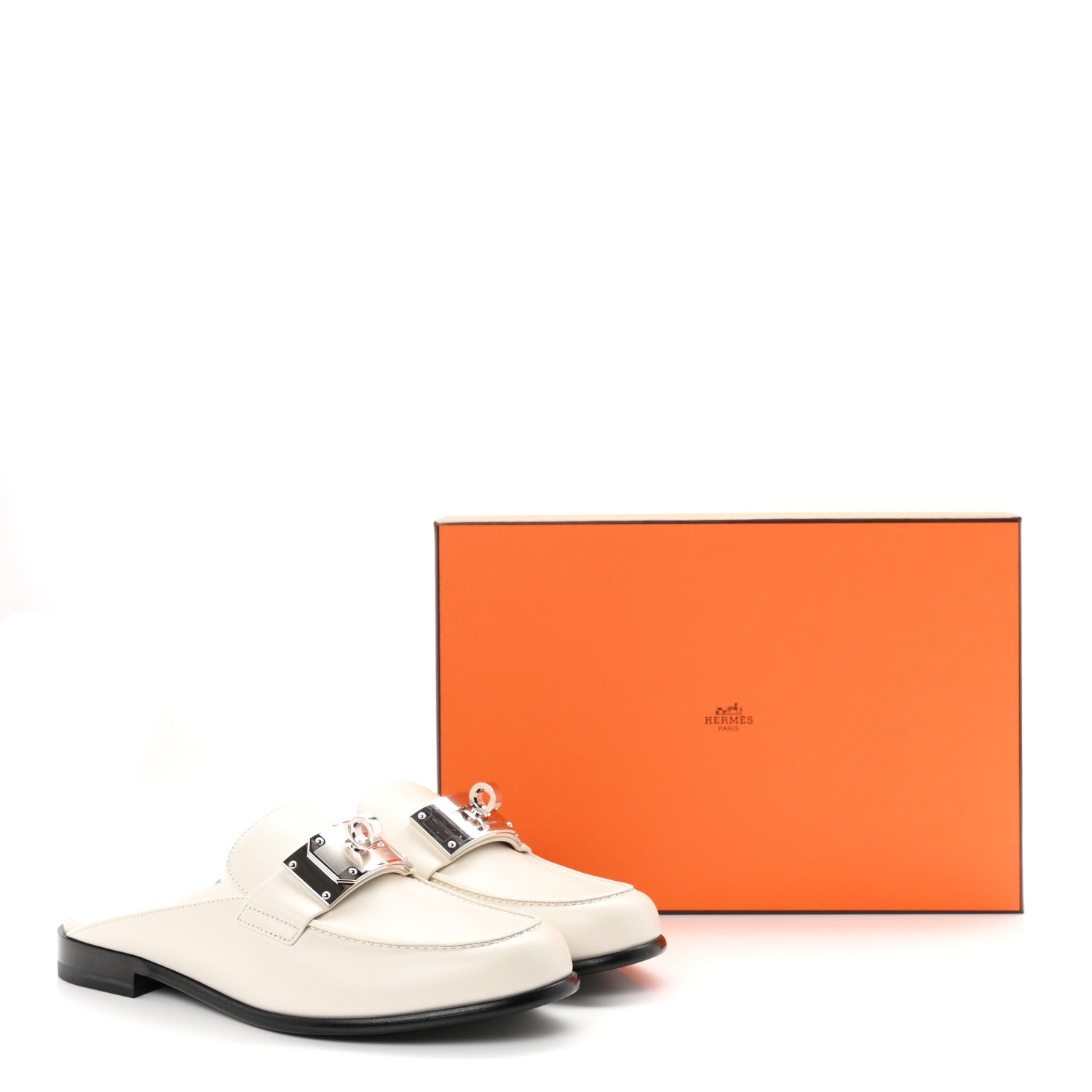 Hermes Calfskin Iota Mules 39 White 11 of 11