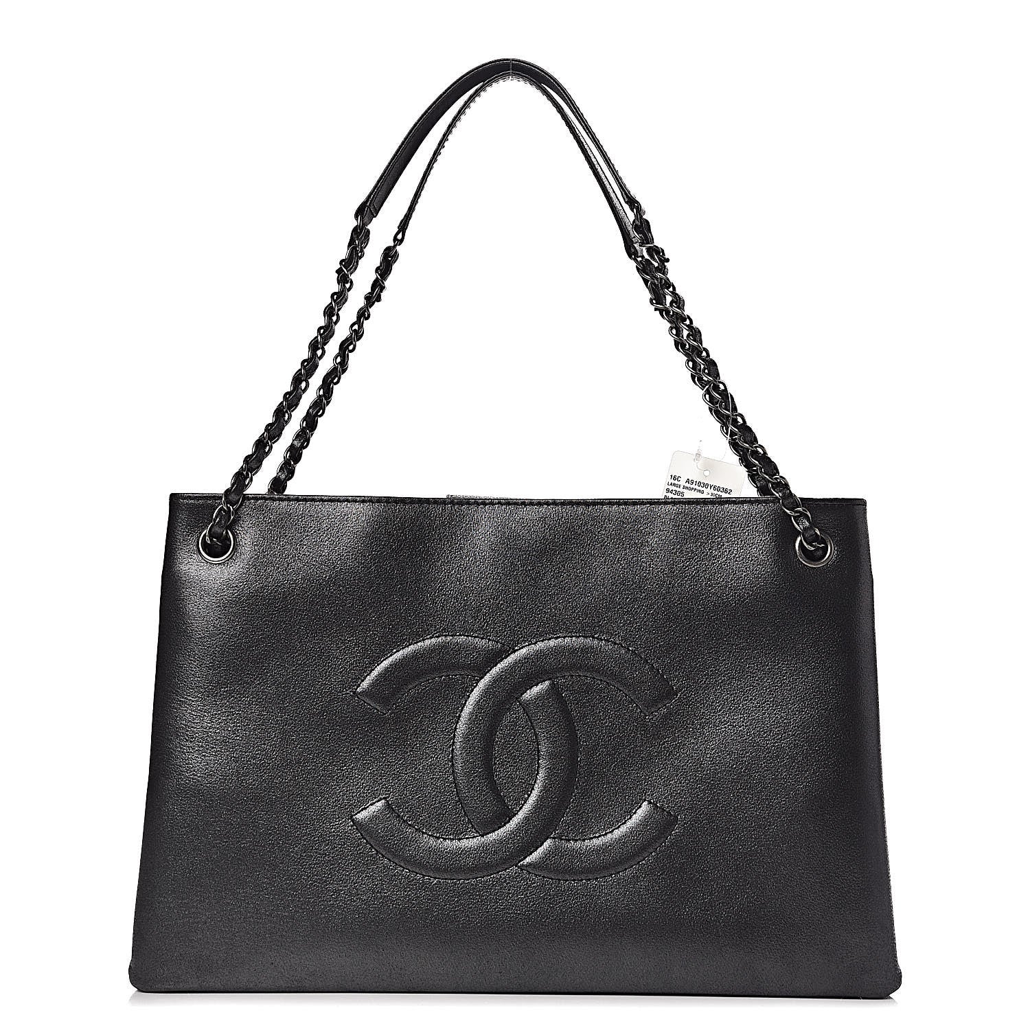 Chanel Iridescent Calfskin CC East West Shopping Tote Black 1 of 9