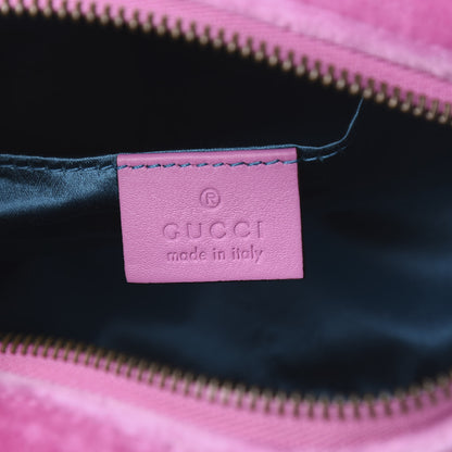 Gucci Velvet Matelasse Marquise Crystals Mini GG Marmont Chain Shoulder Bag Malva 6 of 10