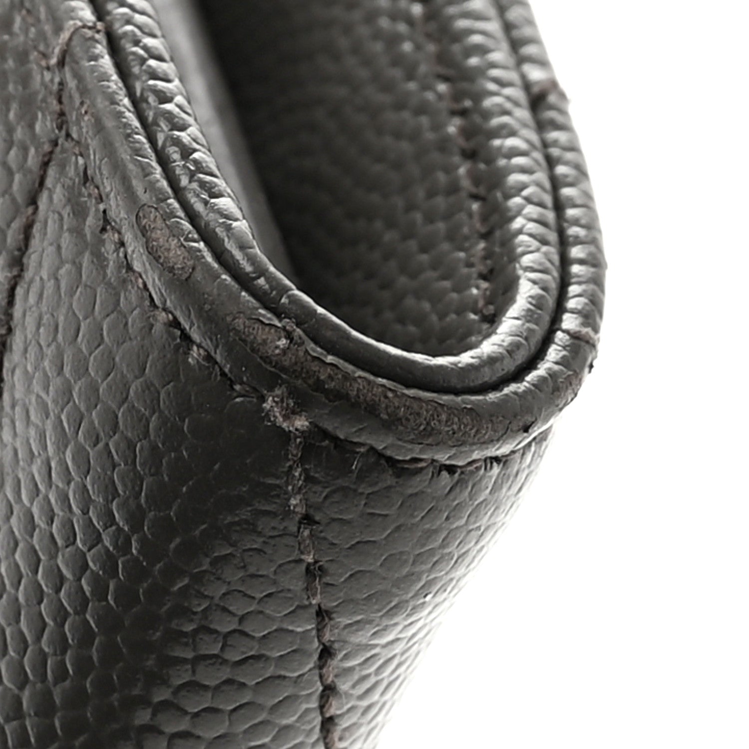 Saint Laurent Grain De Poudre Matelasse Chevron Monogram Flap Wallet Fog 10 of 10