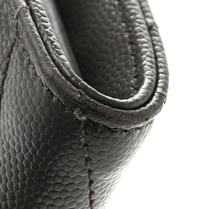 Saint Laurent Grain De Poudre Matelasse Chevron Monogram Flap Wallet Fog 10 of 10