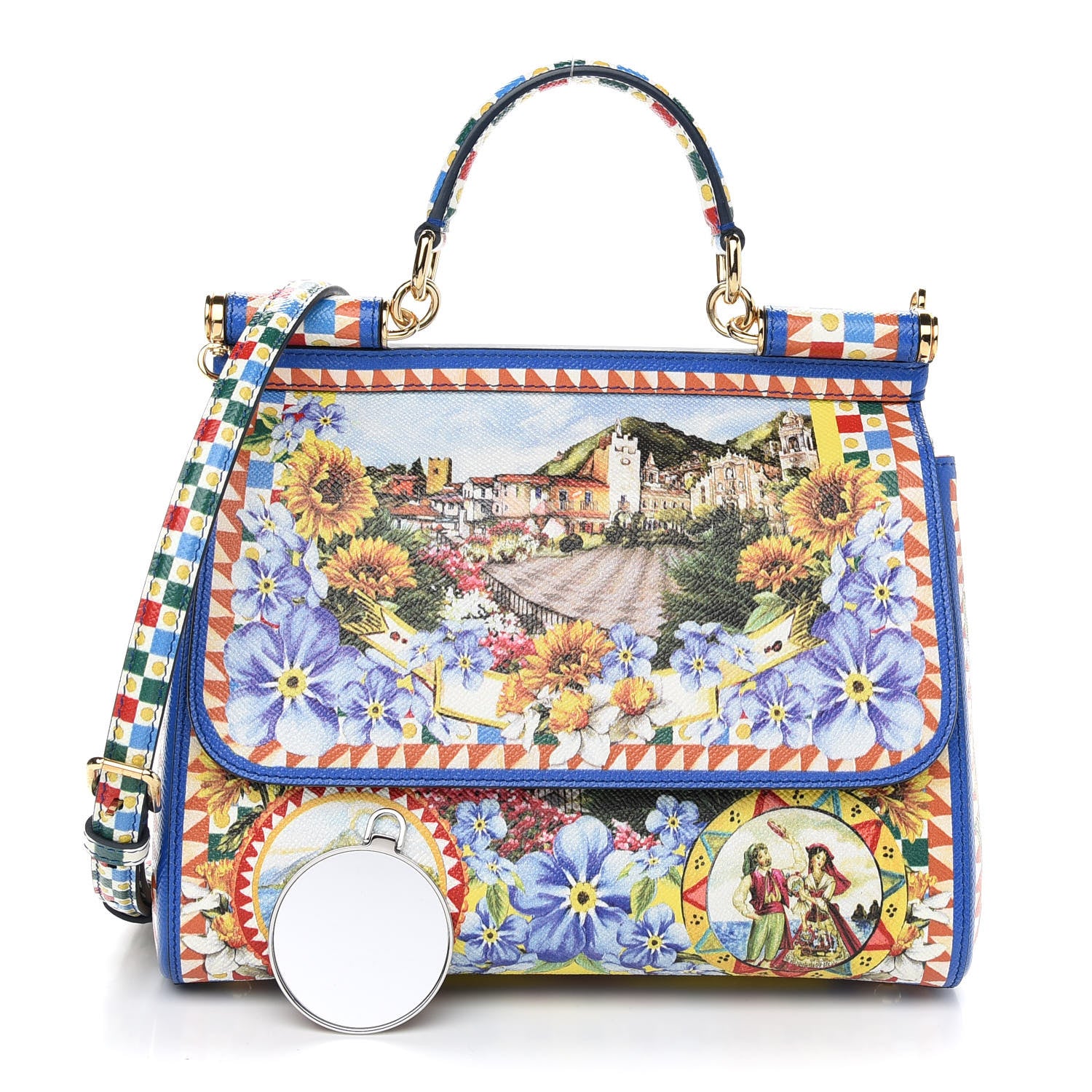 Dolce & Gabbana Dauphine Majolica Print Medium Miss Sicily Satchel Multicolor 1 of 8