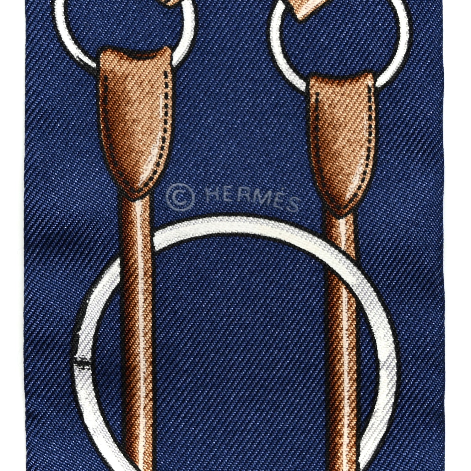 Hermes Silk Jumping Twilly Marine Gold Brun 4 of 6
