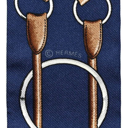 Hermes Silk Jumping Twilly Marine Gold Brun 4 of 6
