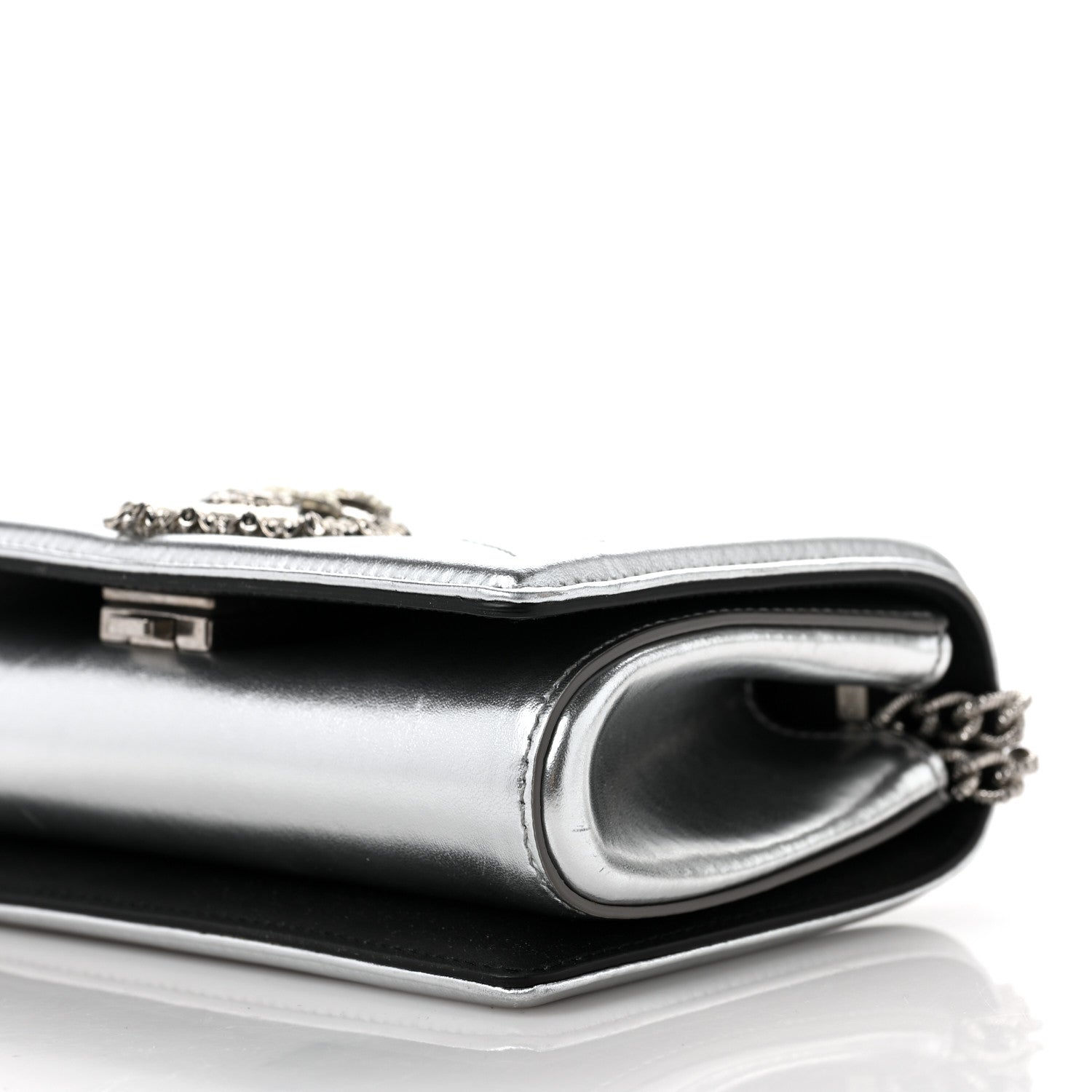 Dolce & Gabbana Metallic Calfskin Medium Devotion Crossbody Bag Silver 8 of 8