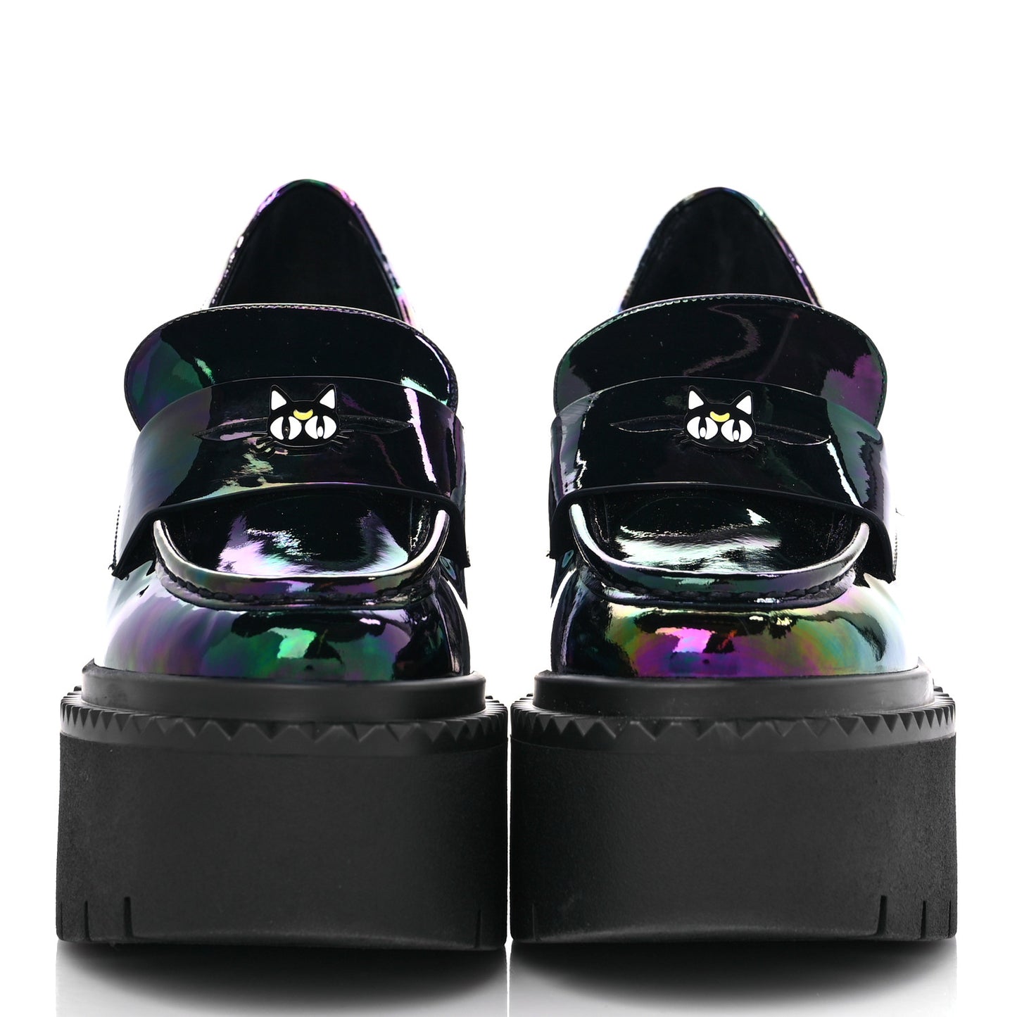 X SAILOR MOON Calfskin Luna 120 Loafers 40 Iridescent