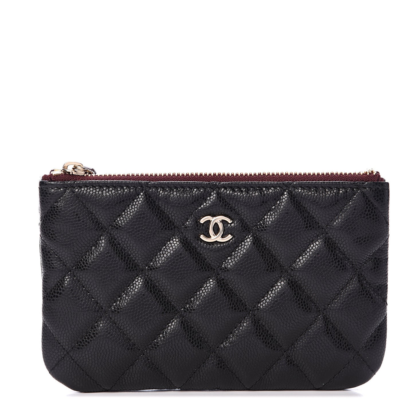 Caviar Quilted Small Cosmetic Case Black