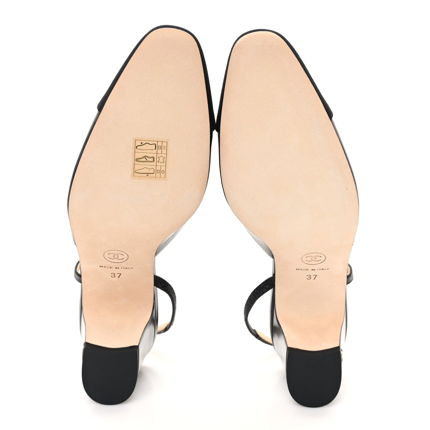 Goatskin Grosgrain Cap Toe CC Slingback Pumps 37 Black