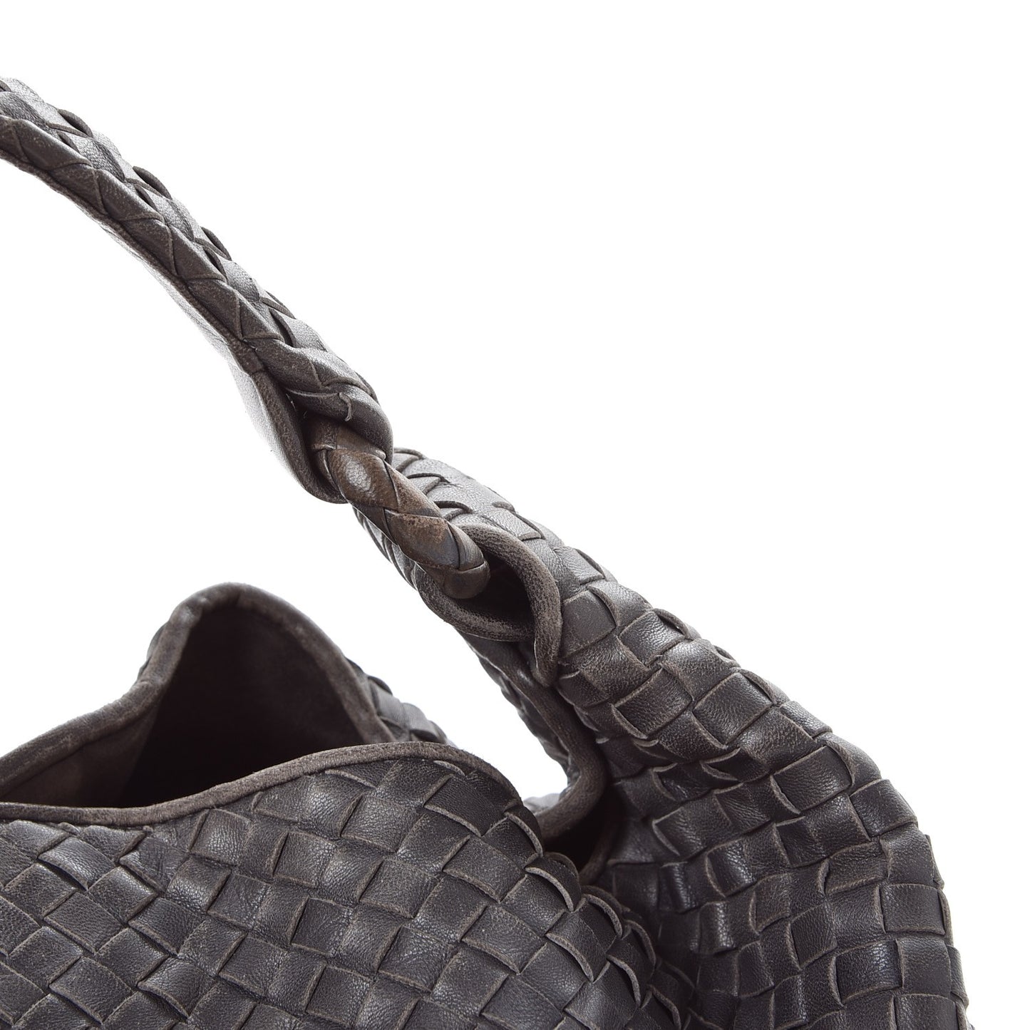 Nappa Intrecciato Sloane Hobo Ferro Gray