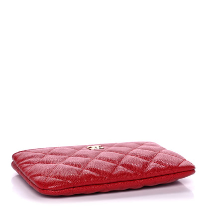 Chanel Caviar Quilted Small Cosmetic Case Red 4 of 9