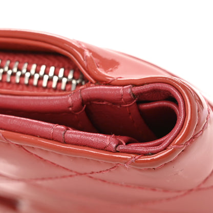 Chanel Patent Quilted Zip Pocket Wallet Coral 11 of 11