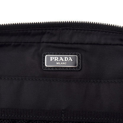 Prada Tessuto Nylon Saffiano Maniglia Pouch Black 7 of 7