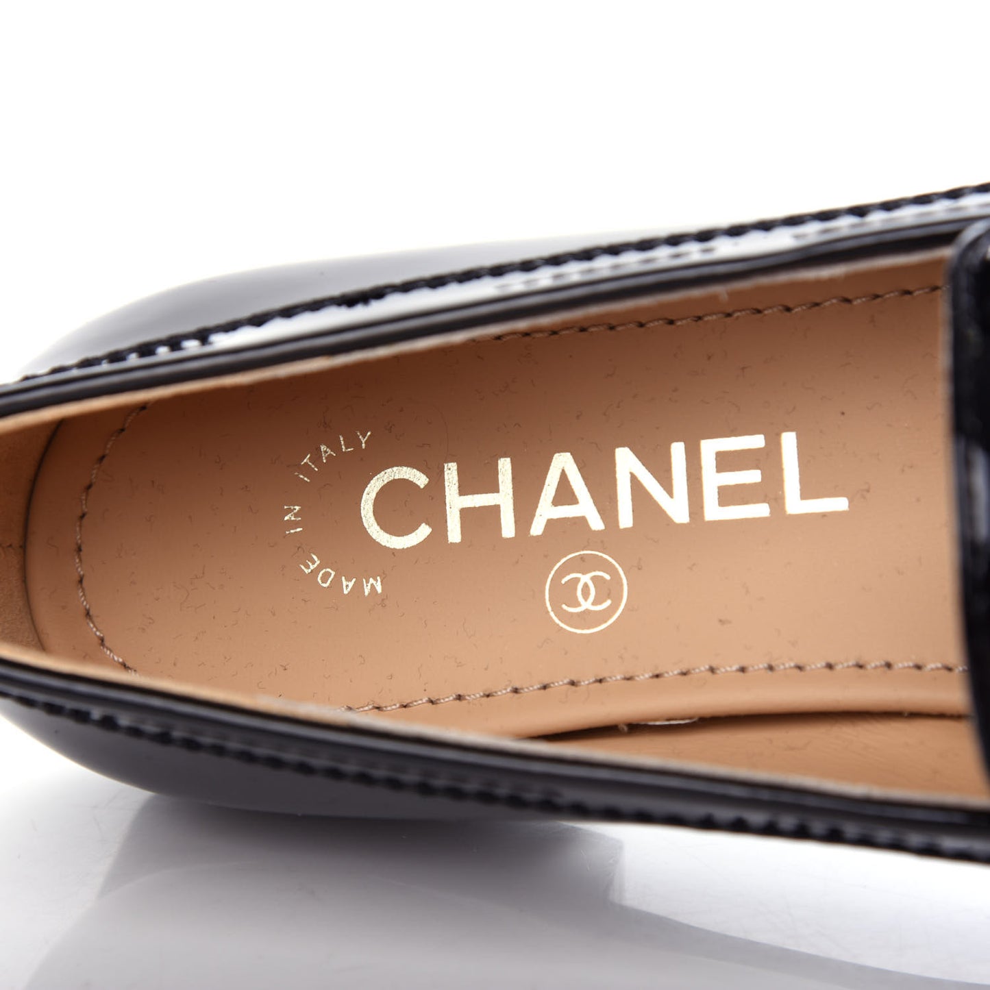 Patent CC Mocassin Loafers 36.5 Black