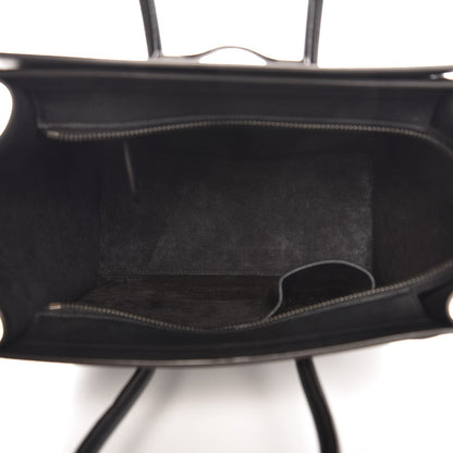Celine Drummed Calfskin Micro Luggage Black 5 of 8