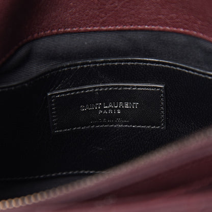 Saint Laurent Sheepskin Matelasse Chevron Monogram Medium College Bag Amaranto 6 of 11