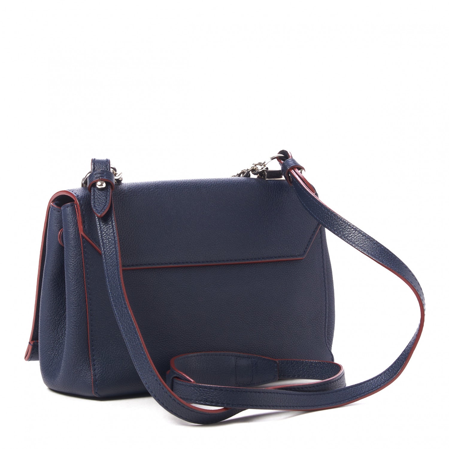 Louis Vuitton Calfskin Lockme II Chain Bag BB Marine Rouge 3 of 8