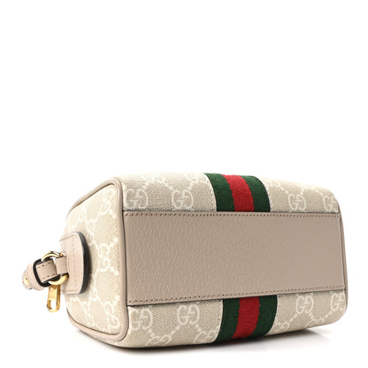 Gucci GG Supreme Monogram Textured Dollar Calfskin Web Super Mini Ophidia Top Handle Bowler Bag Beige Mystic White Oatmeal 4 of 9