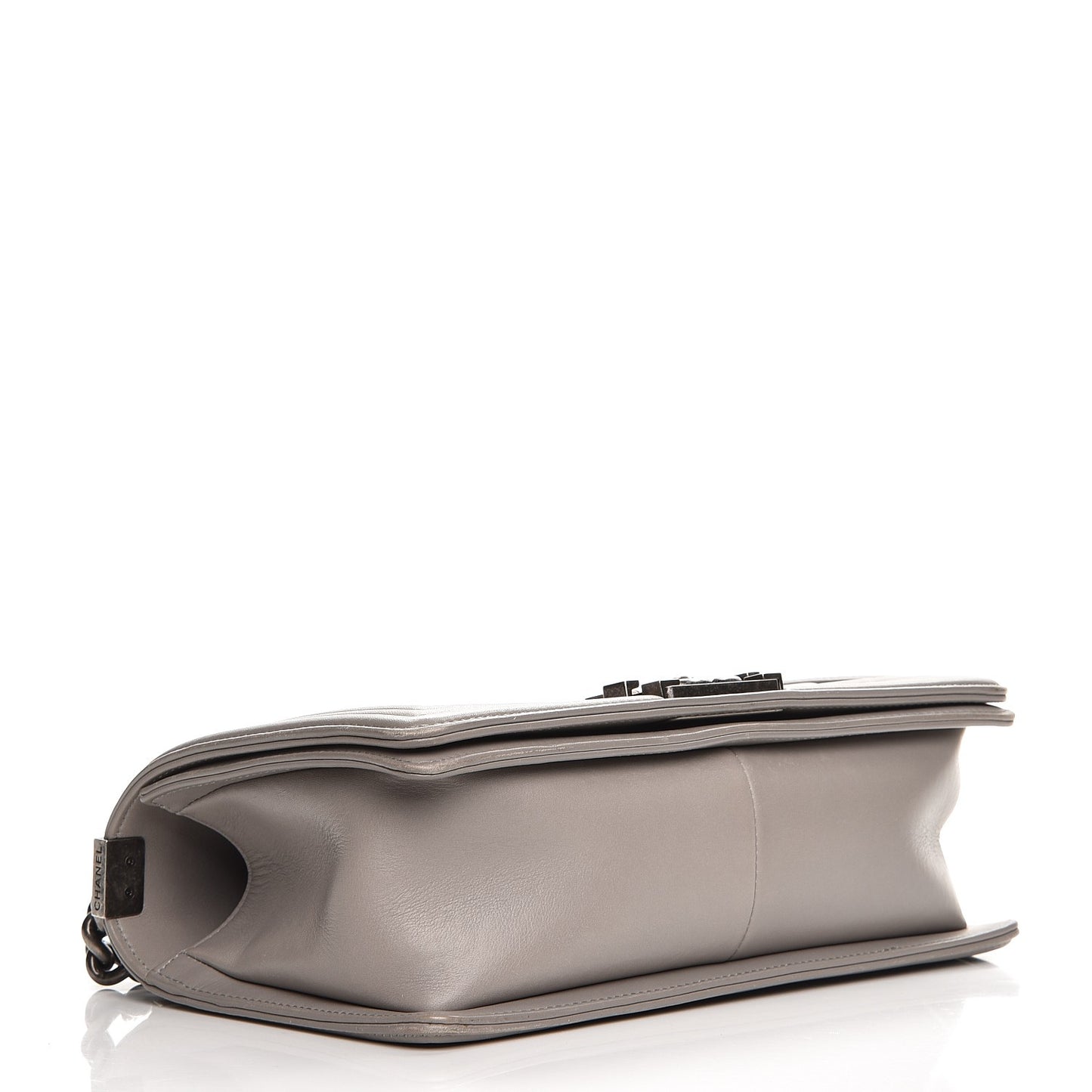 Lambskin Quilted Medium Boy Flap Grey