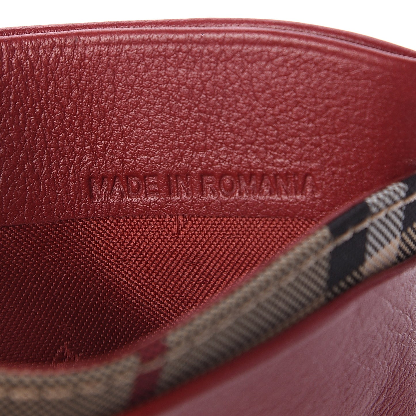 Calfskin Horseferry Check Izzy Card Case Red