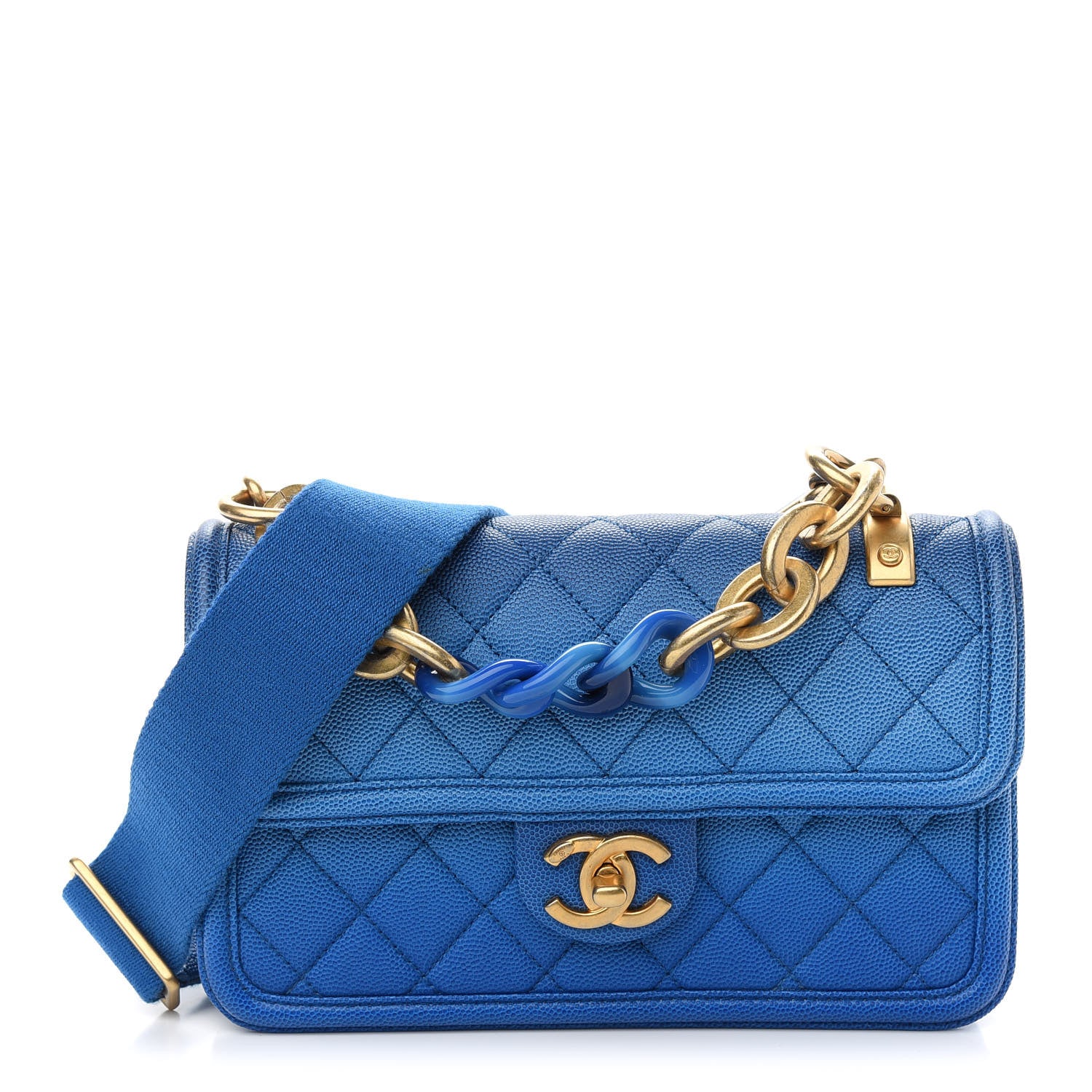 Chanel Caviar Quilted Small Sunset On The Sea Flap Blue 1 of 9