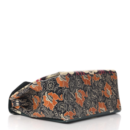 Valentino Garavani Calfskin Floral Print Mime Single Handle Bag Green 4 of 16