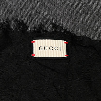 Gucci Modal Silk Coco Capitan Logo Square Scarf Black 3 of 4
