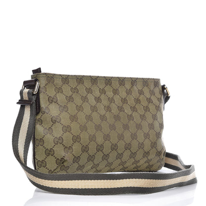 Gucci Monogram Web Small Flat Messenger Crossbody Dark Brown 3 of 10