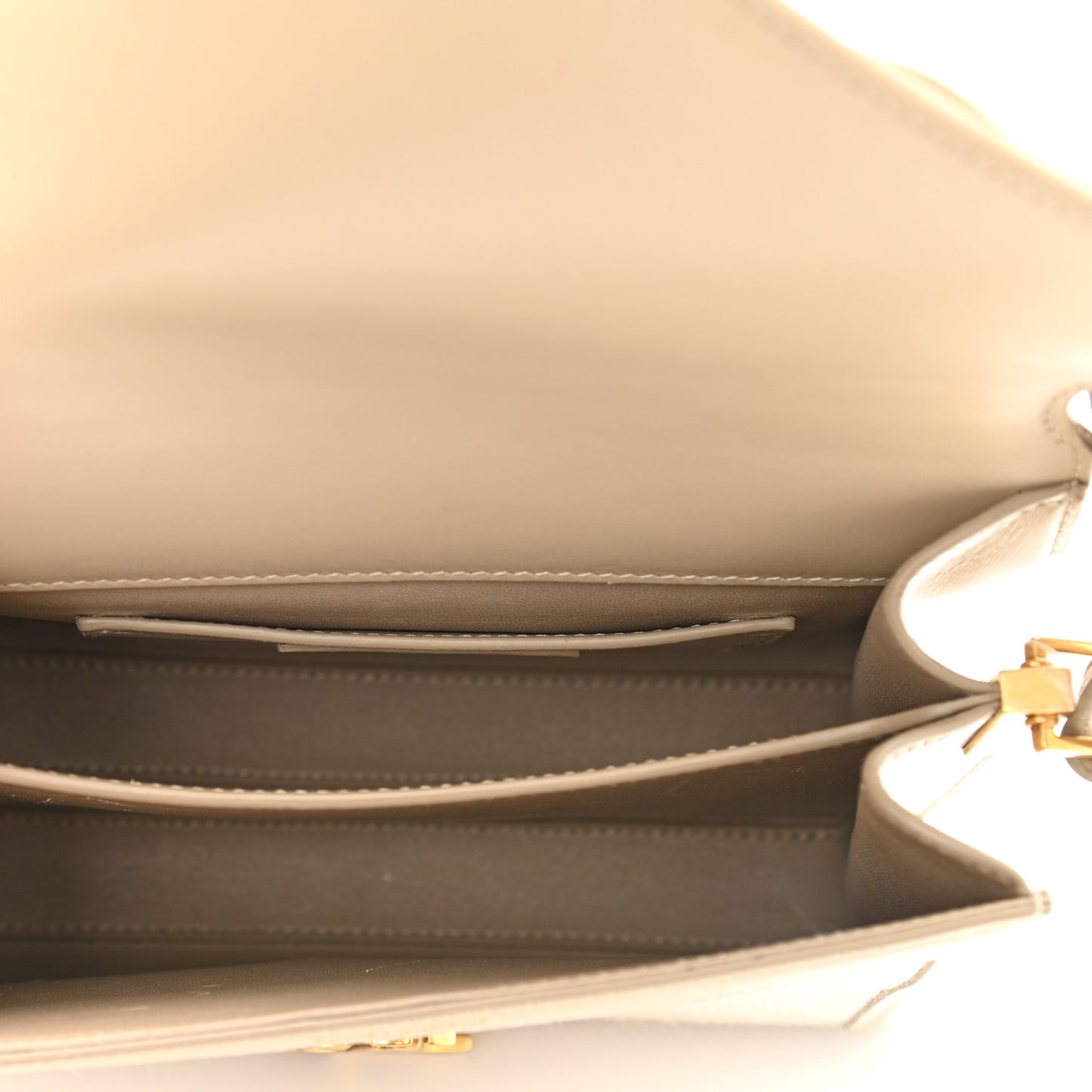 Canvas Calfskin Mini Classic Monogram Cassandra Top Handle Tan Natural