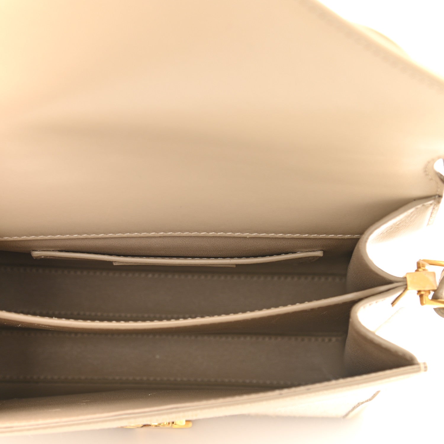 Saint Laurent Canvas Calfskin Mini Classic Monogram Cassandra Top Handle Tan Natural 5 of 13