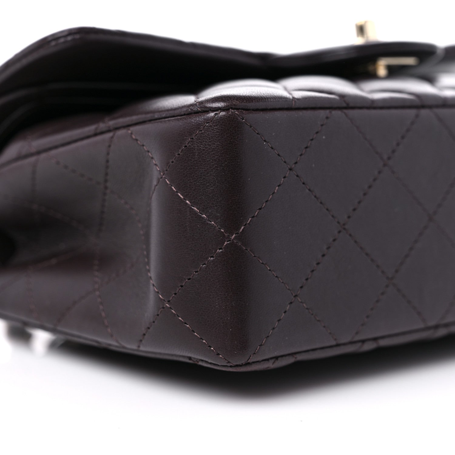 Chanel Lambskin Quilted Small Double Flap Dark Brown 8 of 14