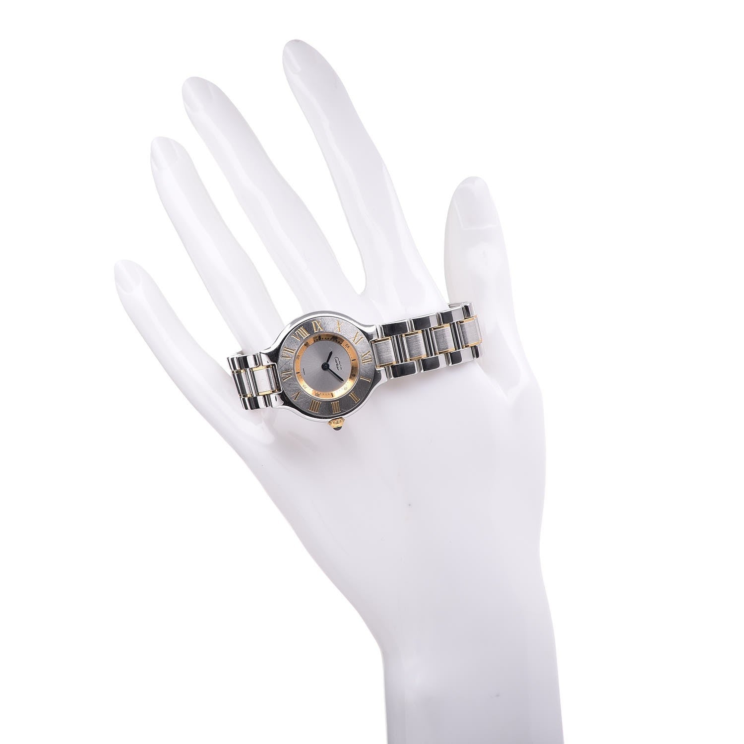Cartier Stainless Steel 18K Yellow Gold 28mm Must De 21 Quartz Watch 2 of 5