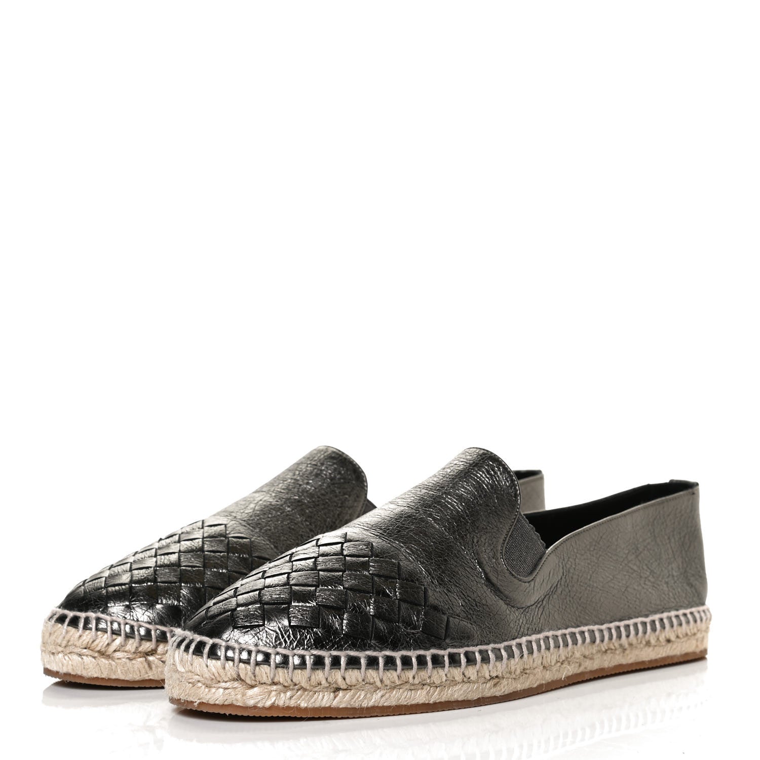 Bottega Veneta Nappa Intrecciato Gala Espadrille 39 Argento Antique 3 of 11