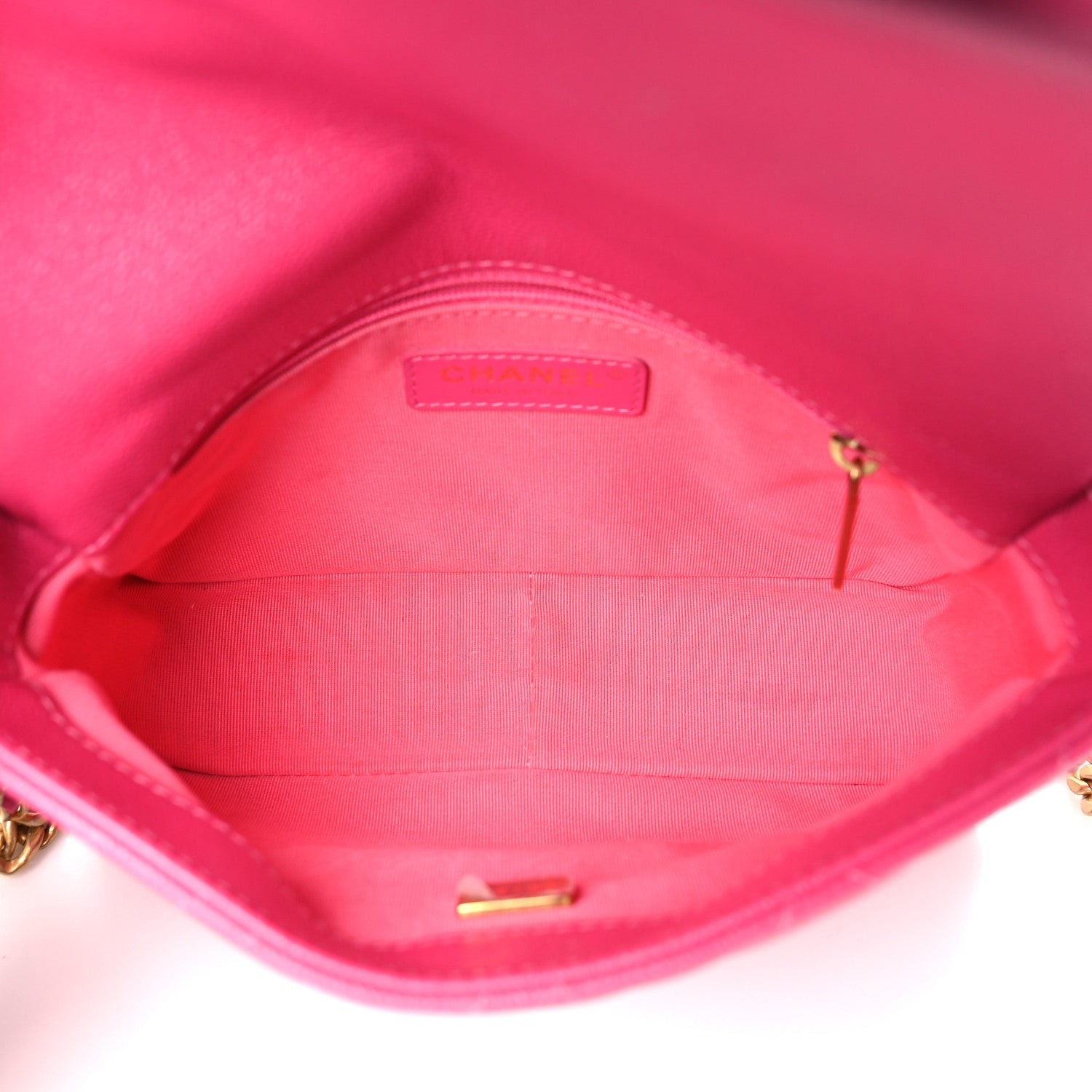 Chanel Shiny Caviar Quilted Small Chain Melody Flap Dark Pink 5 of 10