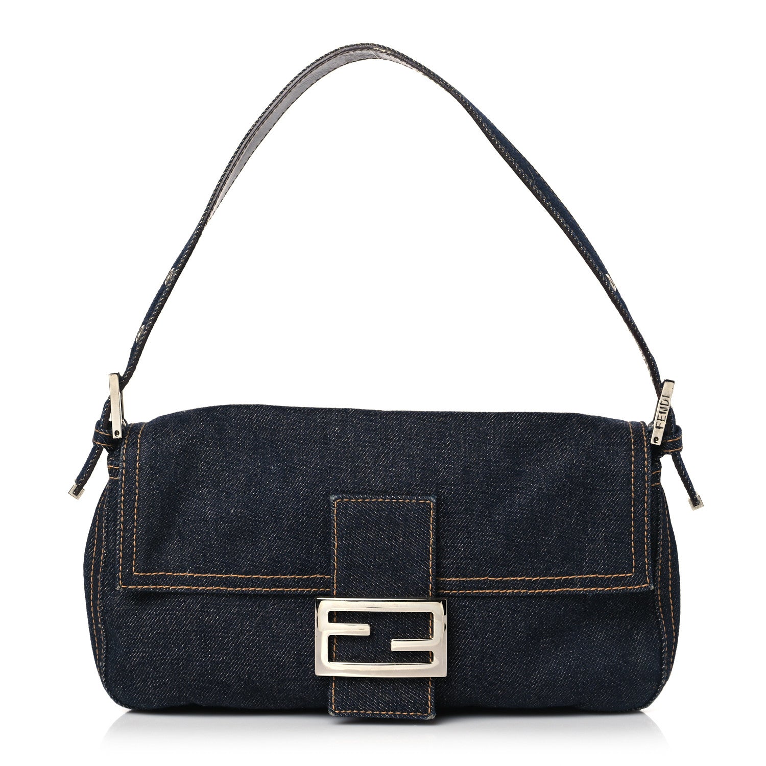 Fendi Denim Baguette Blue 1 of 9
