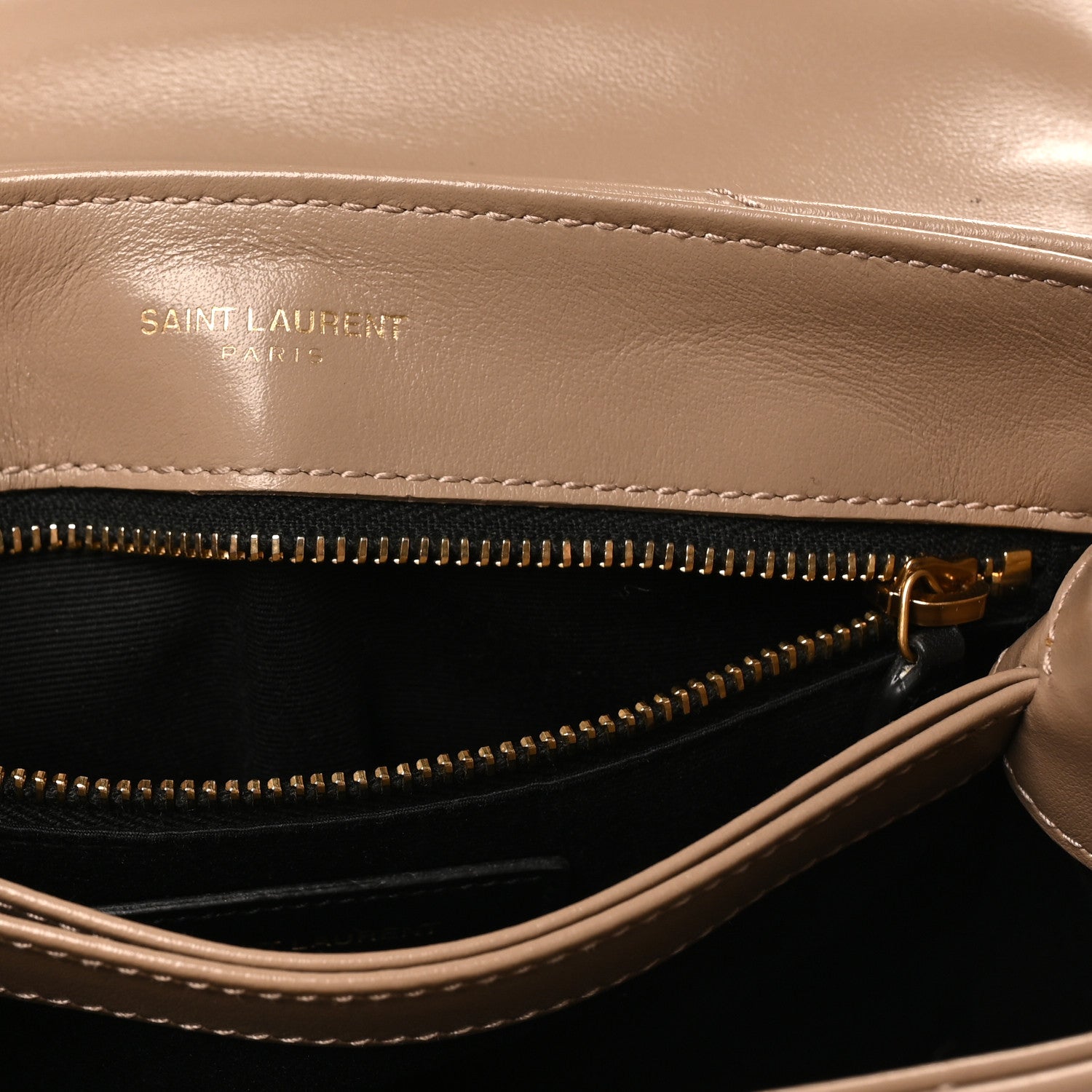 Saint Laurent Calfskin Y Quilted Monogram Toy Loulou Crossbody Bag Dusty Grey 5 of 10
