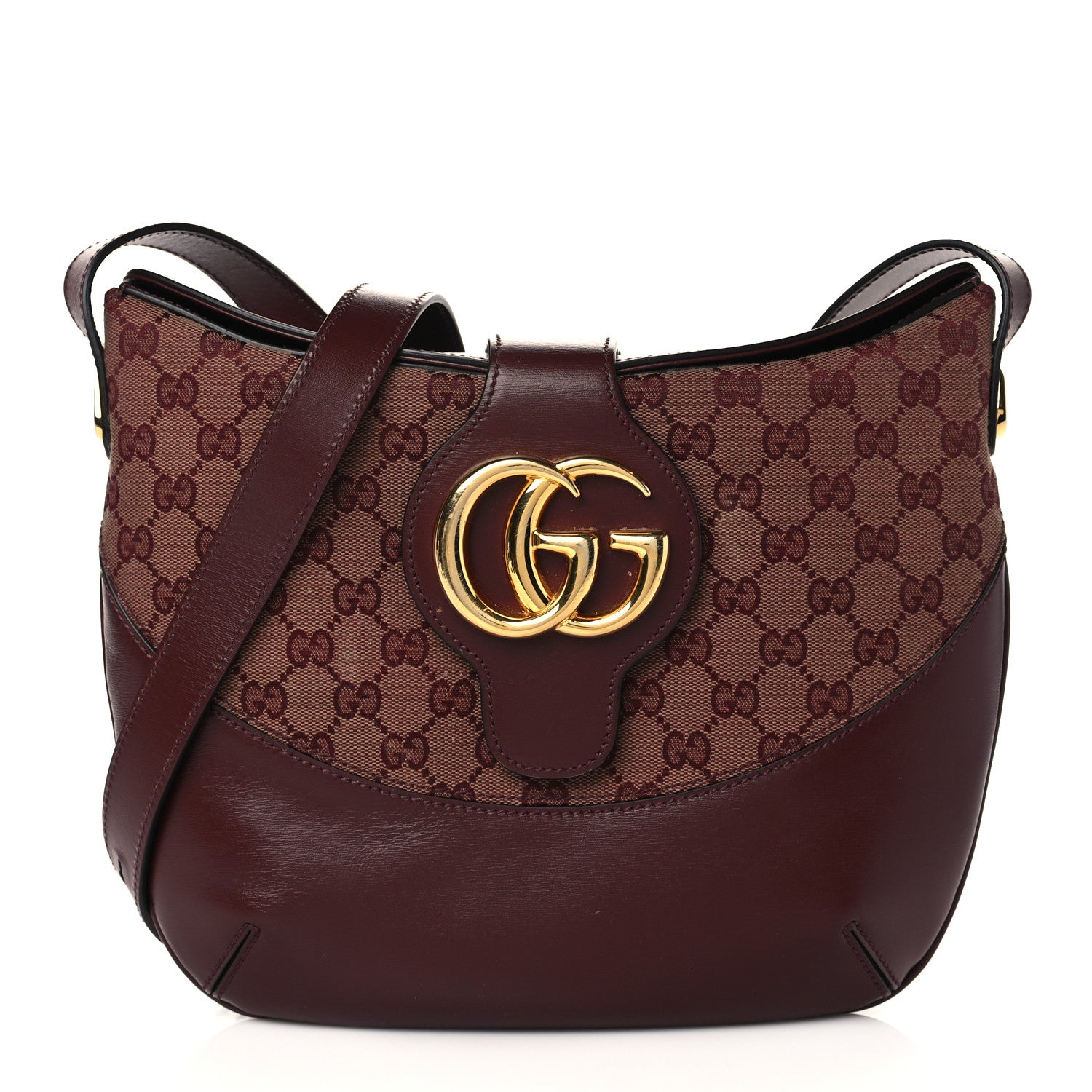 Gucci GG Monogram Calfskin Medium Arli Shoulder Bag Sahara Rubino Chardonnay 1 of 6