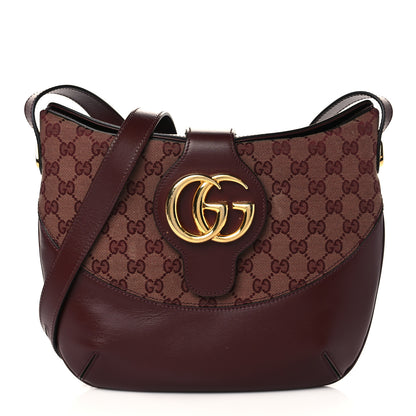 Gucci GG Monogram Calfskin Medium Arli Shoulder Bag Sahara Rubino Chardonnay 1 of 6