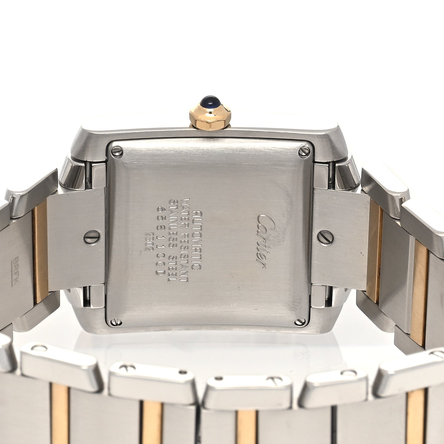 Stainless Steel 18K Yellow Gold 28mm Tank Francaise Automatic Watch
