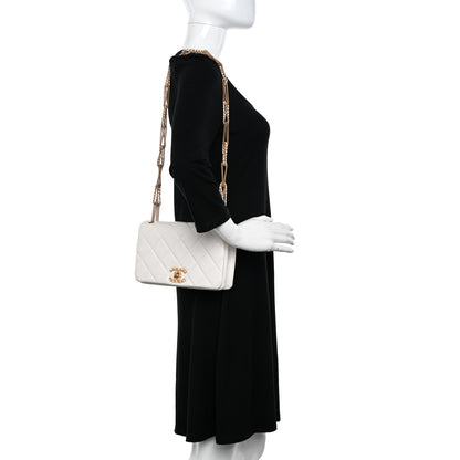 Chanel Lambskin Quilted On And On Small Chain Flap White 2 of 12