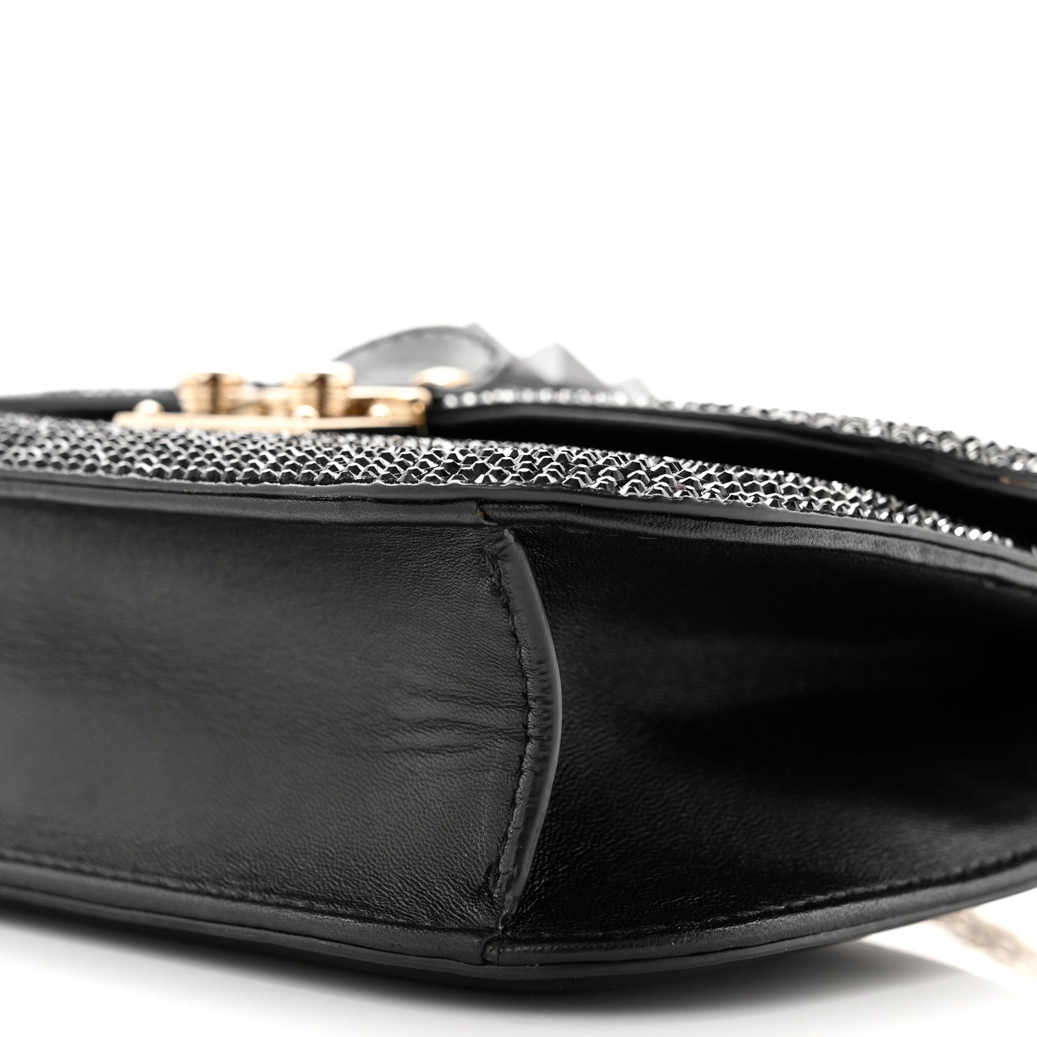 Valentino Garavani Nappa Crystal Small Glam Lock Rockstud Flap Black Multicolor 8 of 8