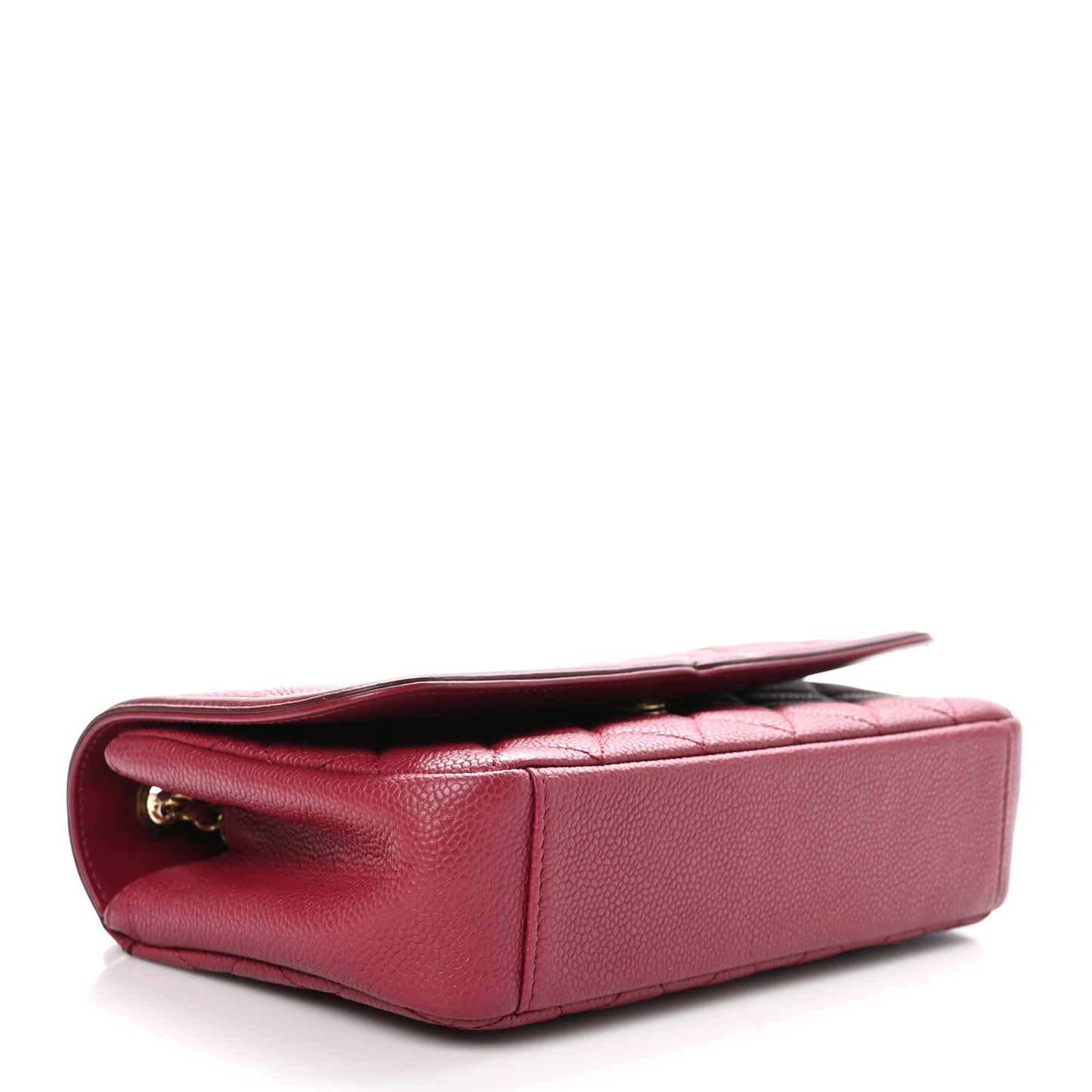Caviar Quilted Small CC Filigree Flap Burgundy
