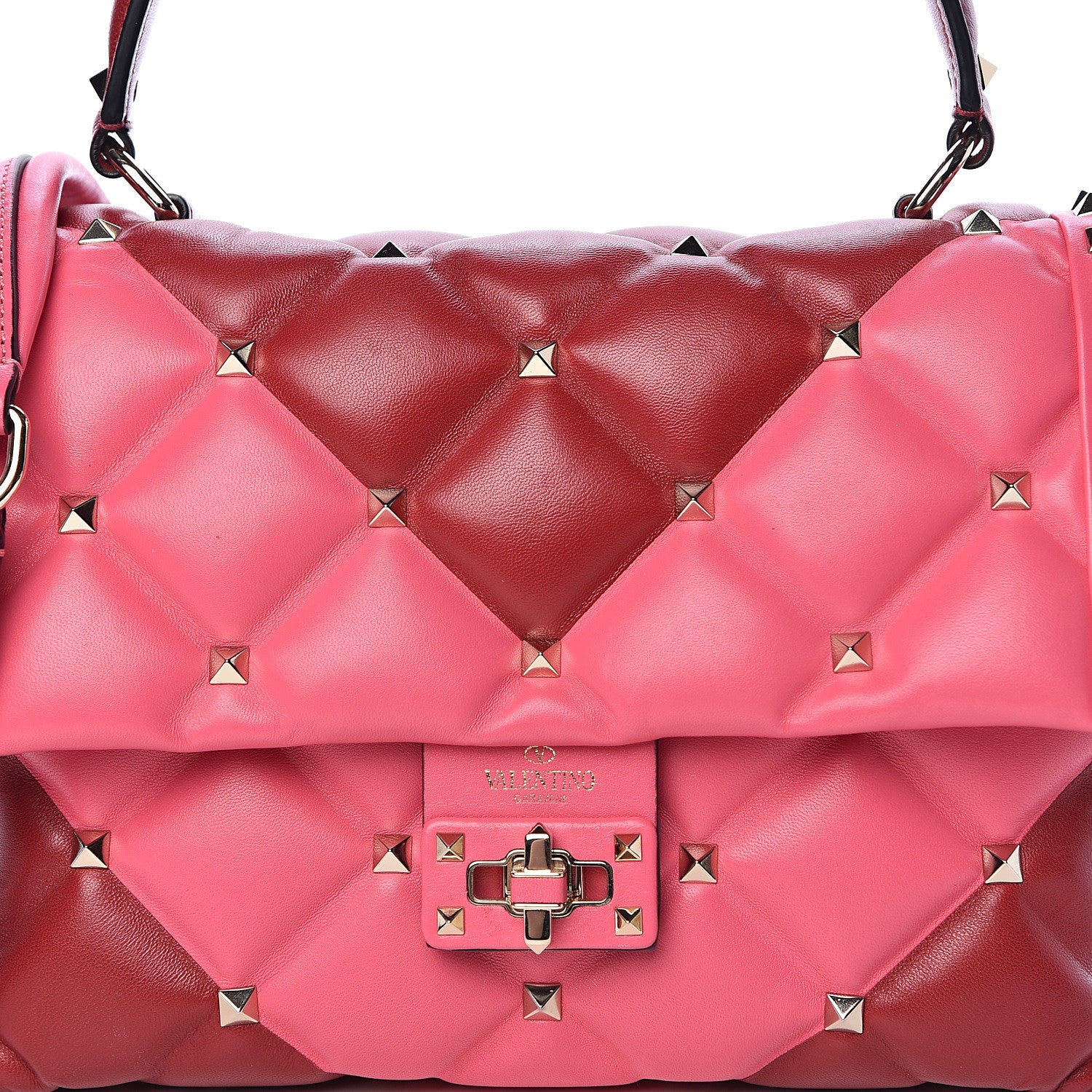 Valentino Garavani Nappa Medium Candystud Top Handle Bag Rosso Valentino Shadow Pink 15 of 17