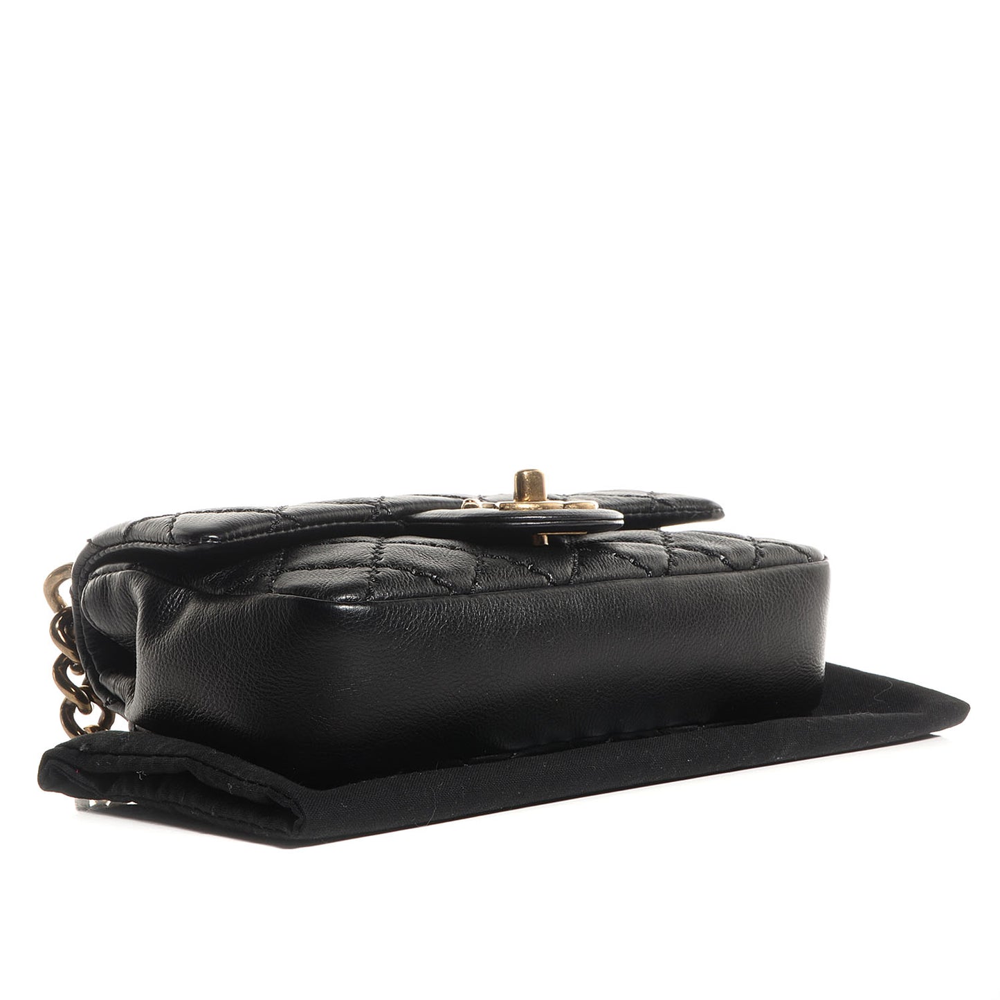 Calfskin Quilted Urban Day Flap Black