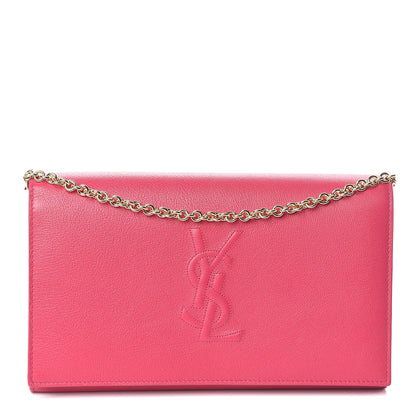 Saint Laurent Calfskin Belle de Jour Chain Clutch Fushia 1 of 9