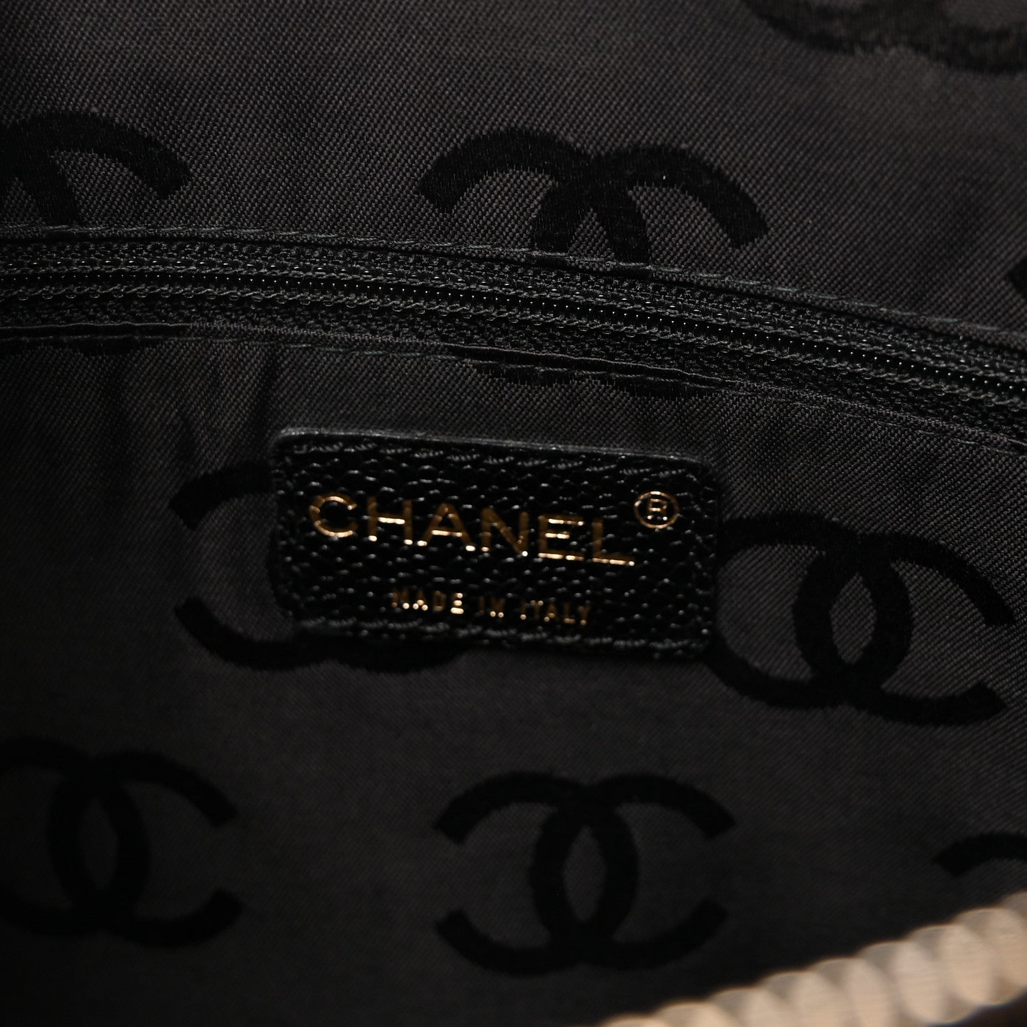 Chanel Caviar Stitched Chocolate Bar Shopping Tote Black 6 of 9